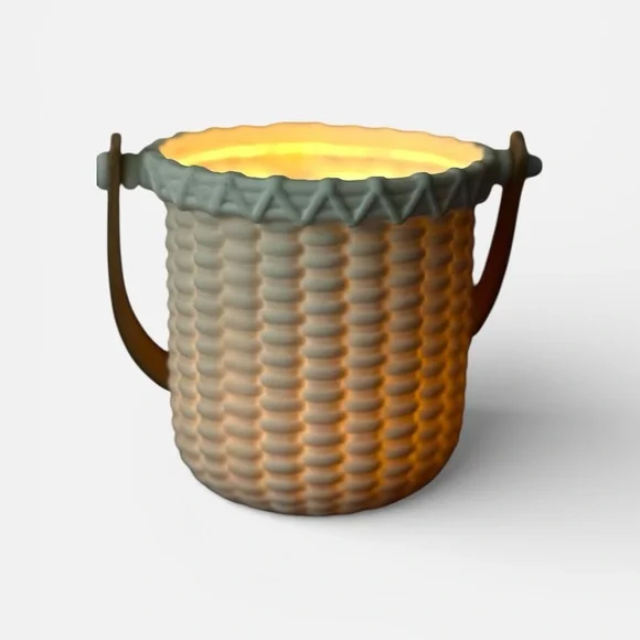 Partylite Nantucket Basket Weave Seashell Tea Light Candle Holder - Picture 4 of 5